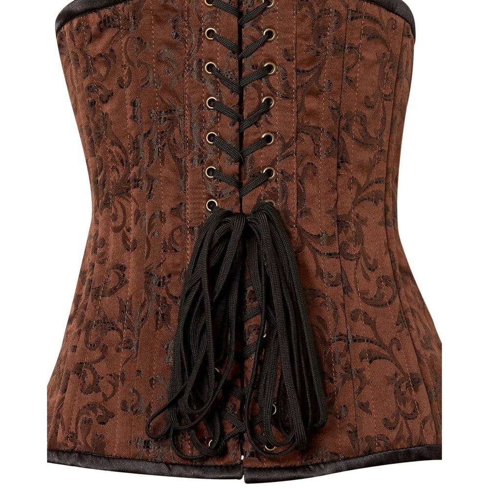 6404 Top Drawer CURVY Brocade Double Steel Boned Under Bust Corset 5X - Picture 4 of 4